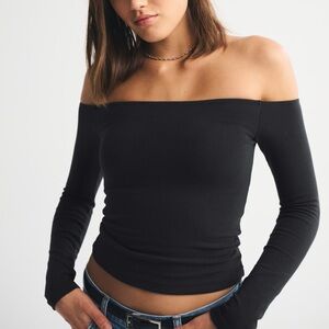 Abercrombie Bra-Free Off the Shoulder Long Sleeve Top